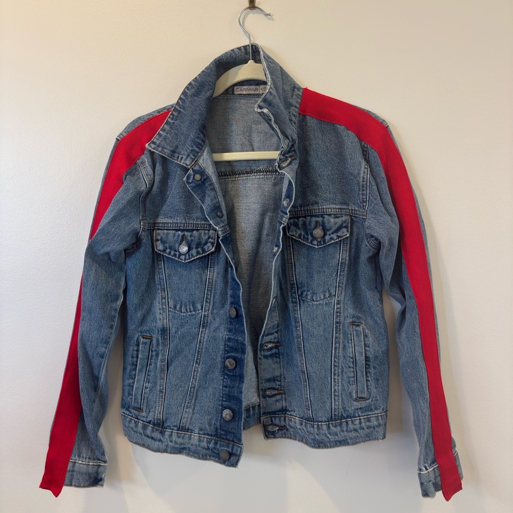 Carmar Blue and Red Jean Jacket